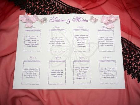 Liste asezare invitati fluturasi in relief