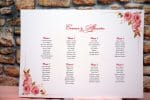 Liste asezare invitati imagine cu bujori 42cm x 29.7cm
