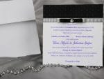 Invitatii nunta albe decorate cu fundita 17 x 17 cm 1 Invitatii nunta albe decorate cu fundita 17 x 17 cm