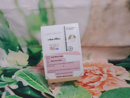 Invitatie magnet Bilet de avion 10 x 15 cm 