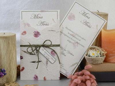 Invitatii de nuntă ieftine: 4 Metode cum să economisești bani și să fii creativ 4 Invitatii nunta carton mat snur accesorizat familii eveniment 12 x 22 cm