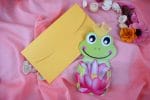 Invitatii botez in forma de broscut 10.2 x 31.3 cm
