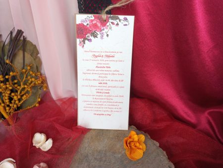 Invitatii nunta al rosii cu flori