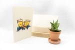 Invitatii botez personalizabile cu text model Minioni 13