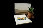 Invitatii botez personalizabile cu text model Minioni 13
