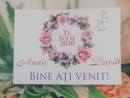 Mesaj Bun venit intâmpinare invitaţi model flori