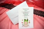 Invitatii botez imagine cu un bebelus 13.5 x 20 cm