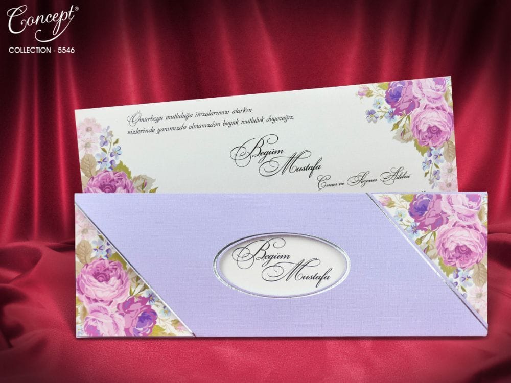 Invitatii nunta carton sidefat cu colturile decorate cu flori 9.2 x 26.1 cm Invitatii nunta carton sidefat cu colturile decorate cu flori 9.2 x 26.1 cm