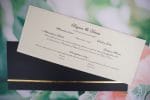 Invitatii nunta cu plic negru auriu 26.5 x 10.5 cm