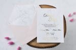 Invitatii nunta simple albe 14 x 19.7 cm