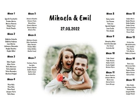 Liste asezare invitati cu poza bebelusului sau a mirilor