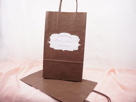 Pungi marturii nunta sau botez culoarea ciocolatei 18 x 8.5 x 30 cm