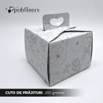Cutii de Prajituri de 200g de culoare roz personaje 11 x 8.5 x 11 cm