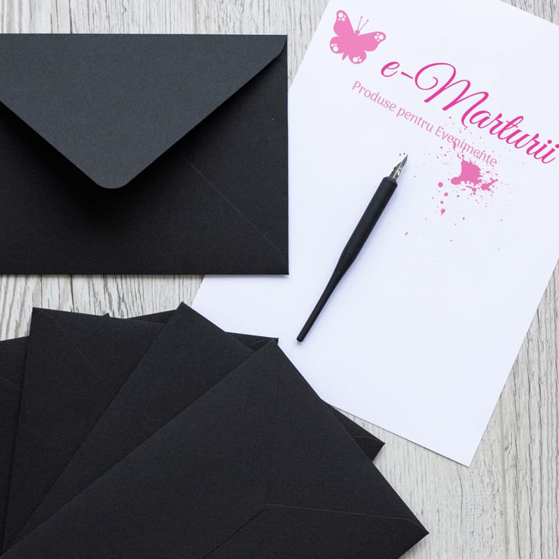Plicuri-negre-invitatii-nunta-botez Plicuri negre invitatii nunta botez C6 114 x 162 mm set 20 buc