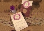 Invitatii nunta model floral coronita 14 x 20.8 cm