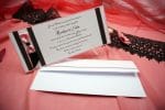 Invitatii nunta accesorizate cu fundita 24.5 x 10.5 cm