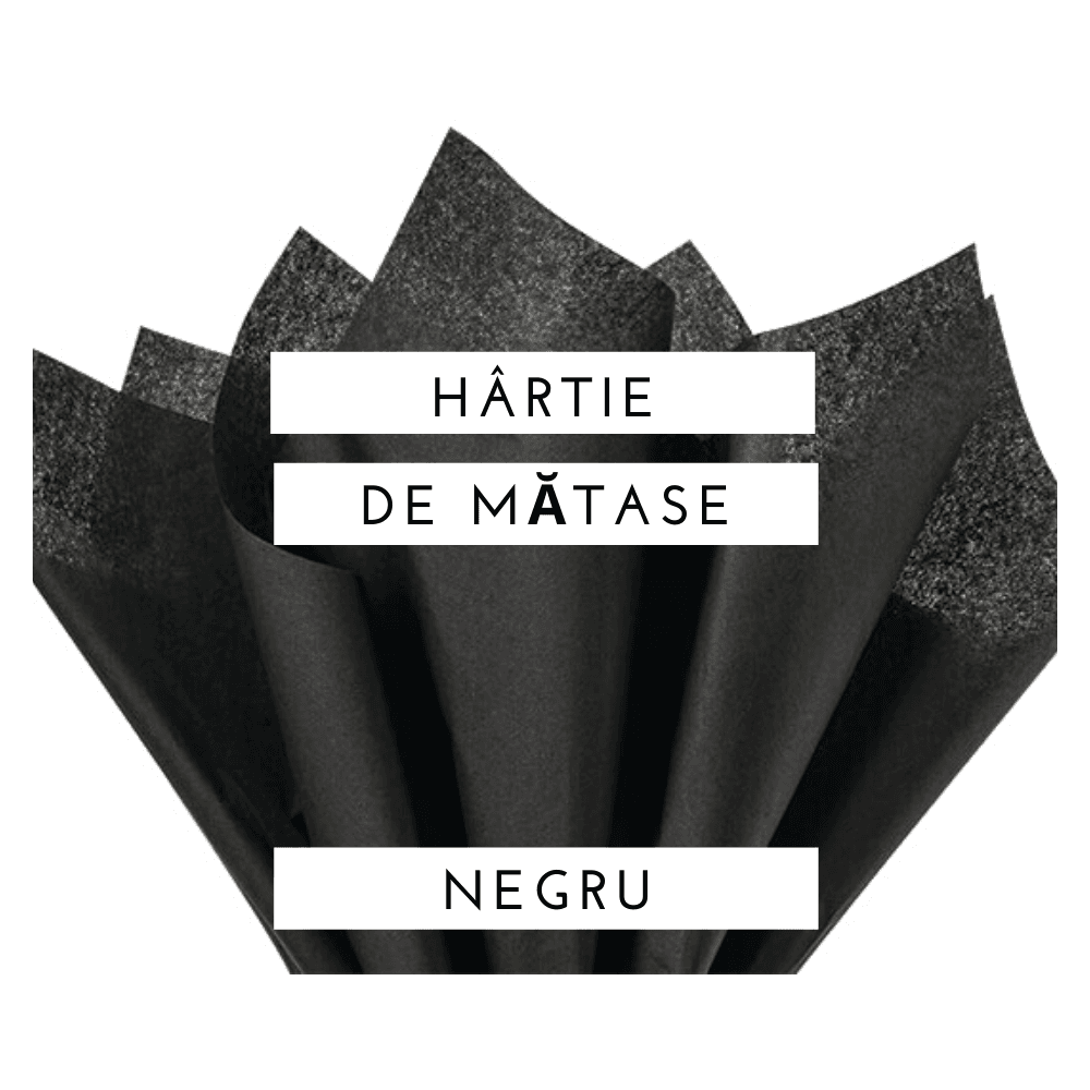 Hartie de matase neagra pentru cadouri set 24 bucati Hartie de matase neagra pentru cadouri set 24 bucati