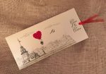 Invitatii nunta crem cu model 21.5 x 9.9 cm