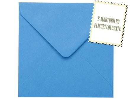 Plicuri albastre invitatii felicitare 155 x 155 mm set 20 buc