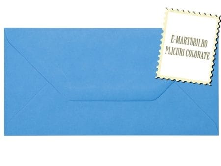 Plicuri albastre invitatii felicitare DL 110 x 220 mm set 20 buc