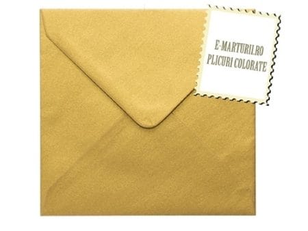 Plicuri aurii invitatii felicitare 155 x 155 mm set 20 buc