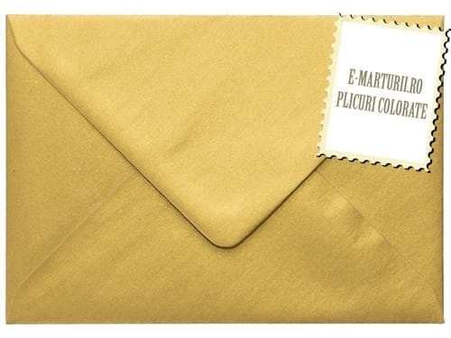 Plicuri aurii invitatii nunta i8 133 x 184 mm set 20 buc Plicuri aurii invitatii nunta i8 133 x 184 mm set 20 buc