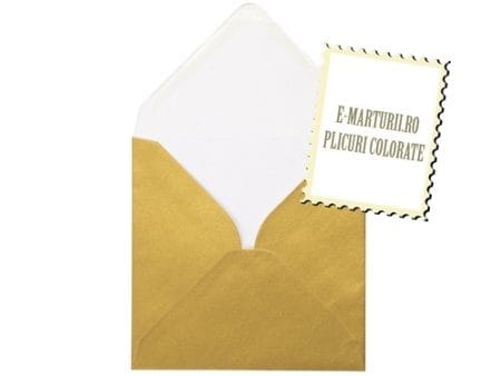 Plicuri aurii patrate invitatii felicitari 130 x 130 mm set 20 buc