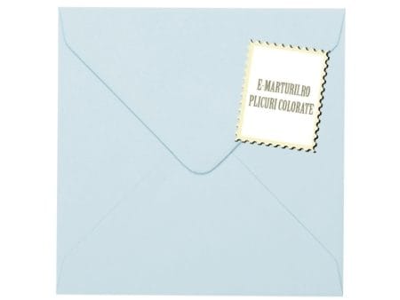Plicuri bleu patrate invitatii felicitare 130 x 130 mm set 20 buc