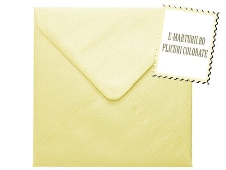 Plicuri crem sidef patrate invitatii felicitare 155 x 155 mm set 20 buc
