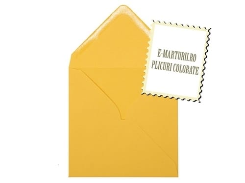 Plicuri galbene patrate invitatie felicitare 130 x 130 mm set 20 buc Plicuri galbene patrate invitatie felicitare 130 x 130 mm set 20 buc