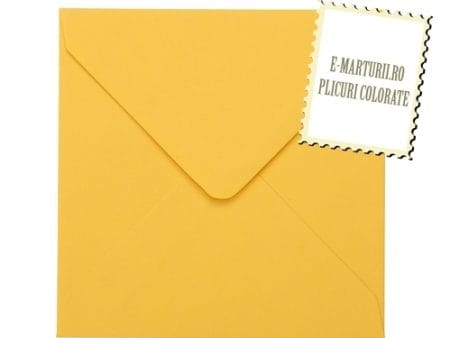 Plicuri galbene patrate invitatii felicitare 155 x 155 mm set 20 buc