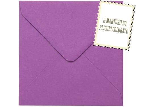 Plicuri mov patrate invitatii nunta 155 x 155 mm set 20 buc Plicuri mov patrate invitatii nunta 155 x 155 mm set 20 buc