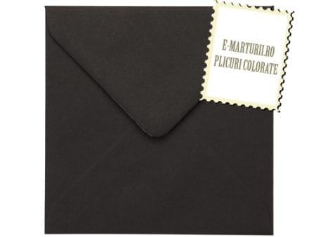 Plicuri negre invitatii felicitare 155 x 155 mm set 20 buc