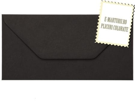 Plicuri negre invitatii ocazii DL 110 x 220 mm set 20 buc