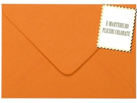 Plicuri portocalii invitatii felicitare 125 x 175 mm set 20 buc