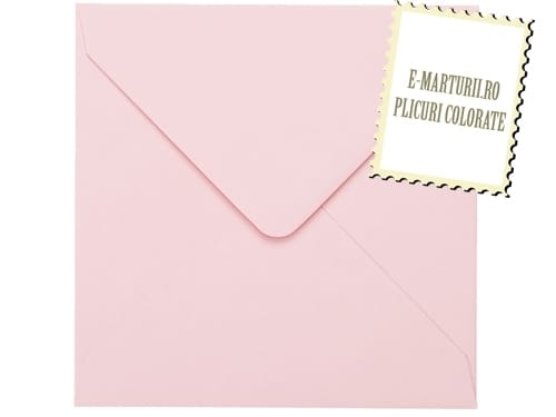 Plicuri roz patrate invitatii felicitare 155 x 155 mm set 20 buc Plicuri roz patrate invitatii felicitare 155 x 155 mm set 20 buc