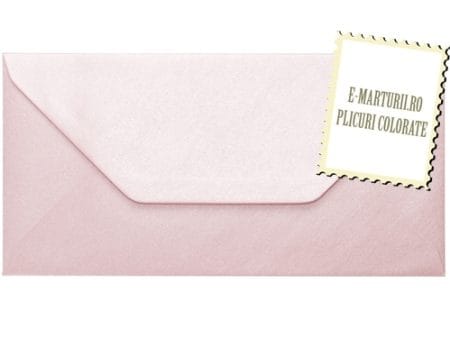 Plicuri roz sidef invitatii nunta botez felicitare DL 110 x 220 mm set 20 buc
