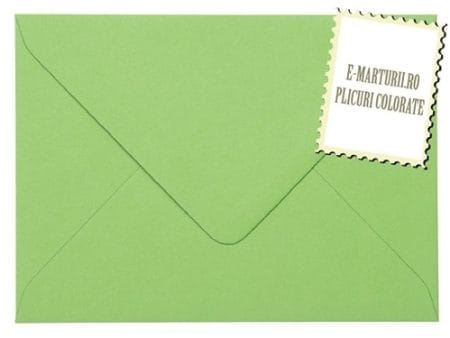Plicuri verde crud invitatii felicitare 125 x 175 mm set 20 buc