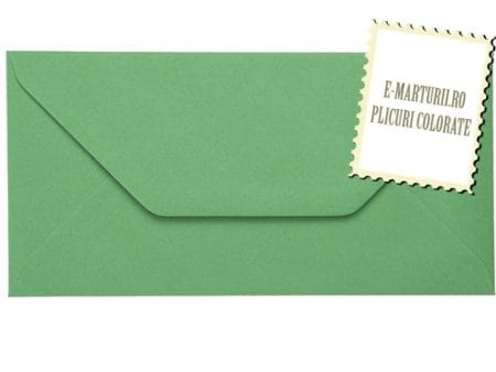Plicuri verzi invitatii felicitare DL 110 x 220 mm set 20 buc