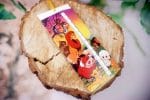 Invitatii botez bebe decupat cu panglica 10 x 21.5 cm