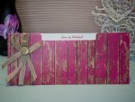 Invitatii nunta din carton mat decorate cu flori si carton exterior lucios fundita 25 x 10.5 cm
