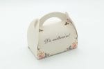 Cutii de Prajituri de 500g albe cu flori 17 x 10 x 14.5 cm