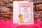 Invitatii botez roz cu buline