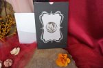 Invitatii nunta carton argintiu relief figurina sidefata plic inclus 13 x 19 cm