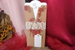Invitatii nunta plic vintage cu model floral dantelat 10 x 24 cm