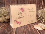 Invitatii nunta sidefate striate trandafiri roz 17 x 12 cm