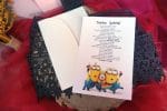Invitatii botez cu minioni 13.5 x 20 cm