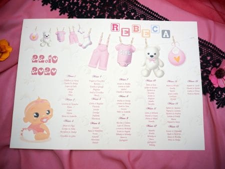 Liste asezare invitati model bebe si accesorii pentru bebelusi