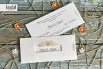 Invitatii nunta decupaj cu model auriu 23 x 10.5 cm