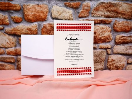 Invitatii nunta model traditional romanesc 13.5cm x 20cm